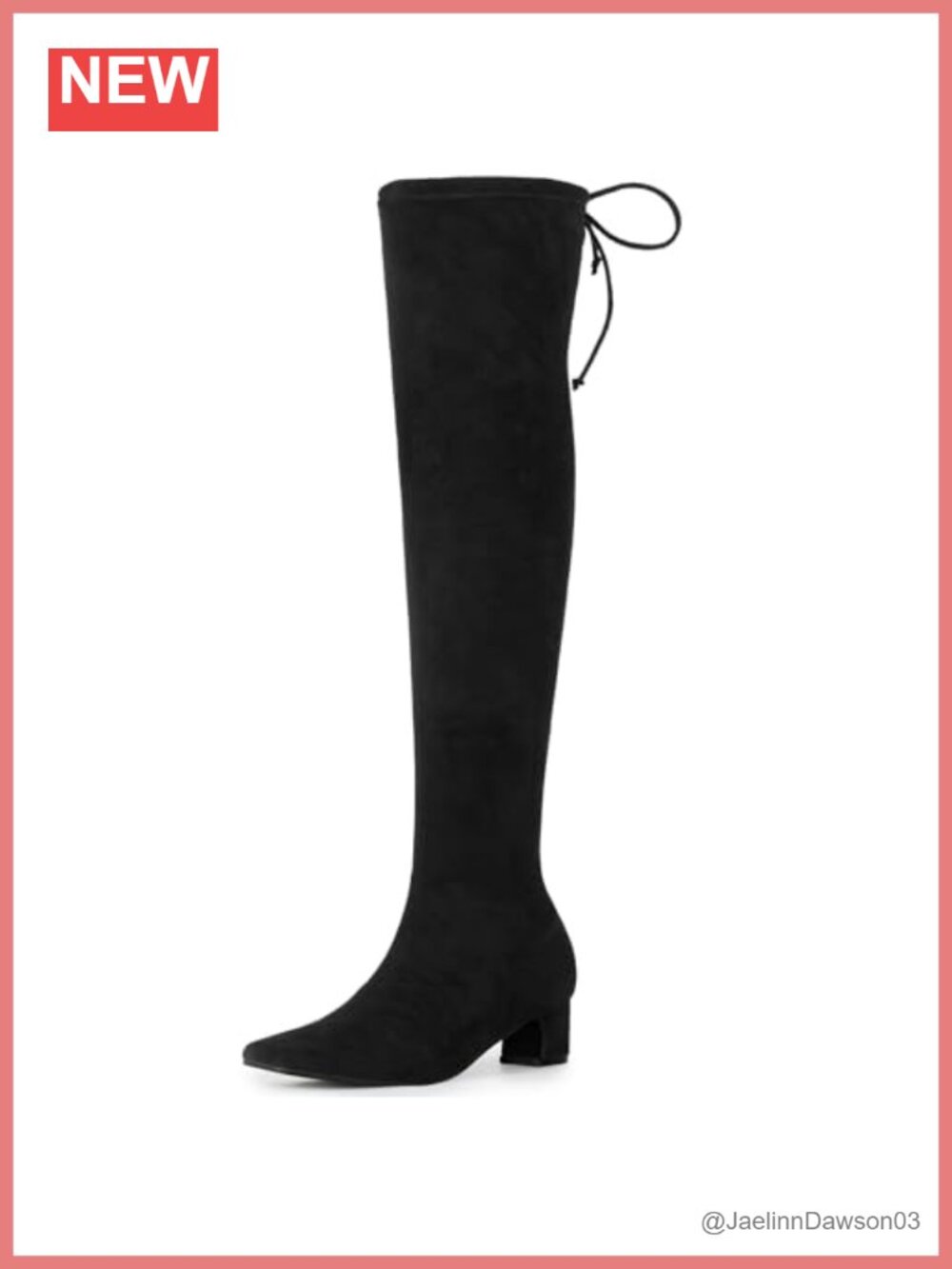 Square Toe Faux Suede Thigh High Over the Knee Boots Women